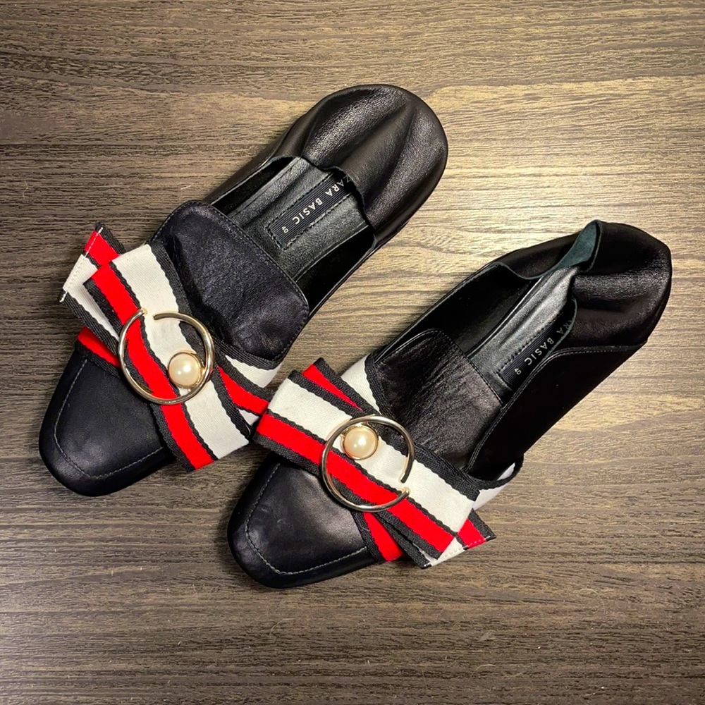 Zara - Wmns loafer/slip on with pearl/bow